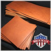 Soft Copper Leather Square - Full Grain Cut Piece