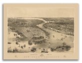 1851 Vintage Panoramic Map of New York City