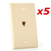 Smooth Ivory Telephone Face Plate Pack