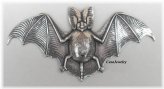 Antiqued Sterling Silver Plated Bat Component
