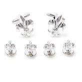 Elegant Fleur de Lis Cufflinks and Studs Set