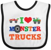 Truck Heart Baby Bib & Burp Cloth Set