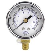 Precision Pressure Reader - 2 Inch Face Gauge with Lower Mount