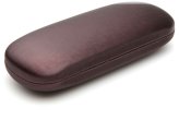 Brown Clam Shell Eyeglass Case with Microfiber Cleaning Cloth