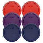 Colorful Round Plastic Storage Lids Set - 4 Cup Capacity (6 Pack)