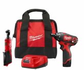 M12 12V Li-Ion Screwdriver & Ratchet Kit with Battery by Milwaukee