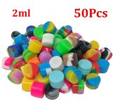 Colorful Non-Stick Silicone Jars - 50pc Wholesale Lot (2ml, Round)