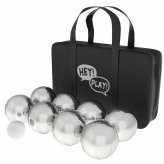 Steel Toss Bocce Ball Set with Carrying Case - Backyard Game Kit with 8 Petanque Boules