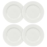 Elegant White Porcelain Dessert Plate Set