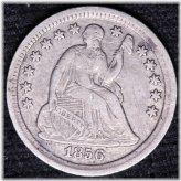 Classic American Seated Liberty Half Dime (1856)