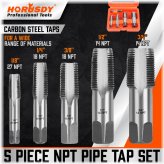 Carbon Steel Tap Set with Multiple Sizes and Storage Case