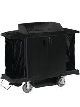Black Maintenance Warehouse Cart with 3 Shelves