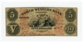 North Western Bank - Warren, PENNSYLVANIA $5 Note (1859)
