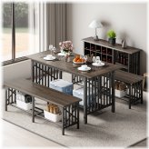 Industrial Dining Set "Rustic Oak