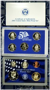 Blue Mint Paper Box - 2001-S U.S. Proof Set