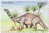 Zambia Prehistoric Animals Brontosaurus Stamp