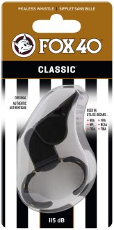 Black Fingergrip Whistle by Fox 40 Classic