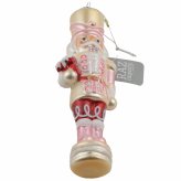 Glittered Glass Nutcracker Christmas Ornament