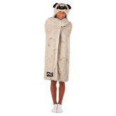 Cozy Pug Prince Hooded Throw