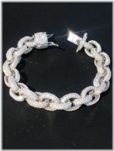 Solid Silver Iced Bracelet for Men