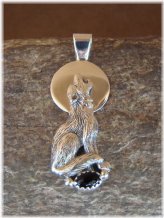 Silver Wolf Onyx Pendant by Yellowhair