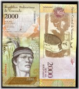 Venezuela 2000 Bolivares 2016 UNC Currency Bill