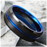 Midnight Blue Tungsten Carbide Men's Ring