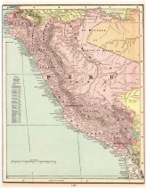 Antique Map of Peru from George Cram's Atlas (1901)