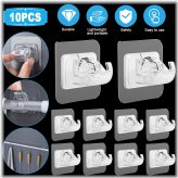 Clip-On Curtain Holders: 10PCS Adhesive Adjustable Brackets