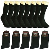 Black Cotton Classic Dress Socks (Pack of 3-12) - Size 10-13