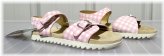 Pink Plaid Dual Strap Sandals