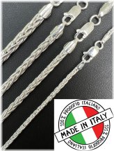 Silver Spiga Rope Wheat Chain Necklace