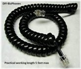 SynJ Line Cord - 9Ft Black Curly Handset Receiver