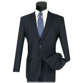 Navy Blue Slim-Fit Poplin Suit