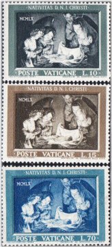 Vatican City Christmas Honthorst Stamps 1960
