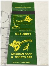 Brennan’s Mexican Food & Sports Bar Matchbook Cover