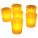 Amber Glow Battery Tea Lights - Set of 6