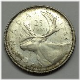 1954 Canadian Silver Quarter