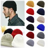 Slouchy Knit Winter Cap for Men - Cuff Beanie Style