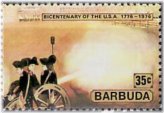 Barbuda Trumbull Cannon Fire Stamp