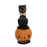 Midnight Feline Lantern Figurine
