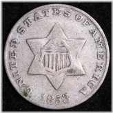Choice Fine 1853 3 Cent Silver Piece