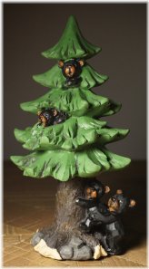 Pine Tree Black Bear Figurine