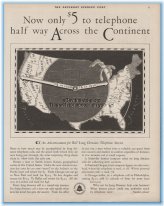Vintage Long Distance Telephone Service Ad
