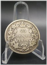 1874-H Canadian Silver Quarter - B5612
