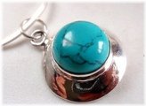 Turquoise Silver Border Pendant