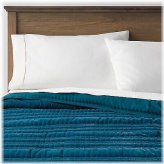 Dark Teal Blue Velvet Quilt