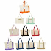 Canvas Zippered Shopping Tote