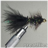 Crystal Bugger Black Bead Head