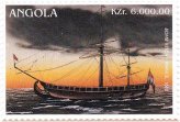 Classic Ships Bomb Ketch Stamp from Angola